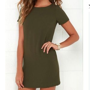 Lulus olive green shift dress